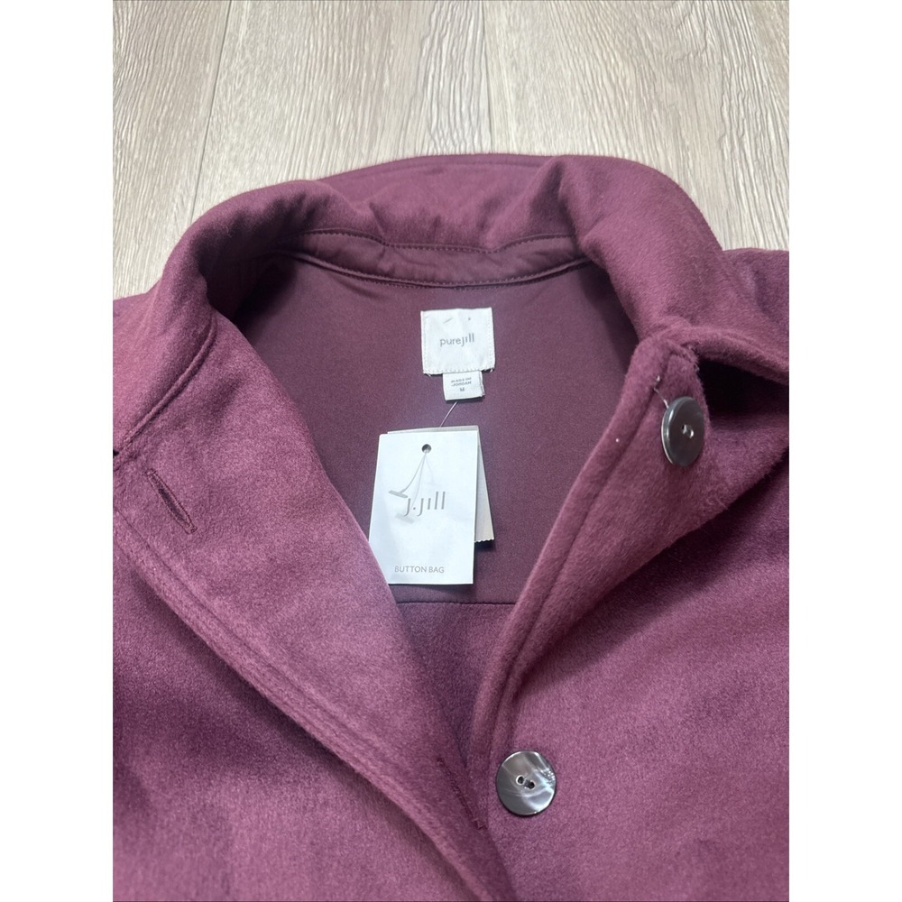 NEW J. Jill Pure Womens Medium Bayberry Ultra Soft Coat Winter Jacket Pockets